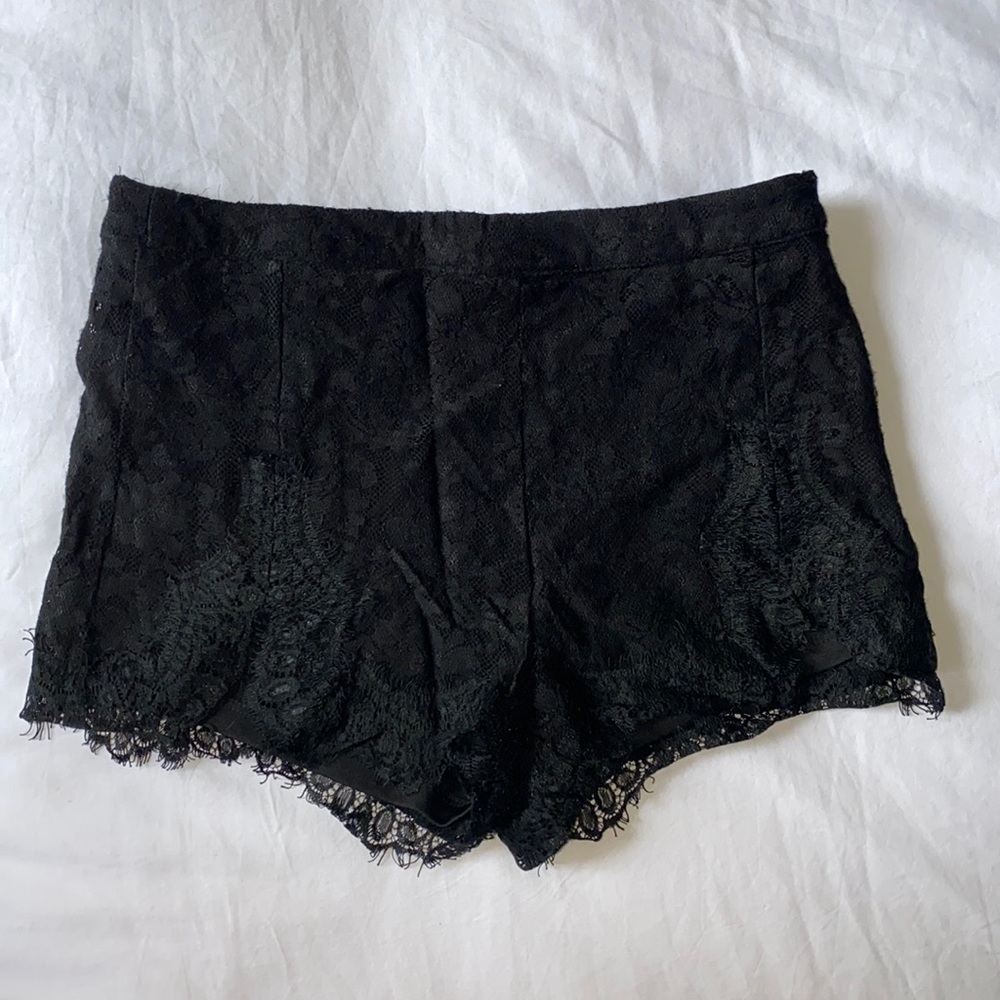 Black lace shorts